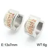 Brincos de Aço Inoxidável Mais Vendidos Transfronteiriços, Brincos Simples e Versáteis de Diamante de Lama Multicor, Presilhas de Orelha Redondas, Brincos Masculinos e Femininos