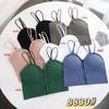 Nova fivela frontal zíper esportes esticar bonito para trás Camisole colete feminino verão envoltório peito desgaste interno Outer Wear cueca com almofada peito