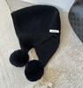 Touca/Boniu ~ Lã Loop 100% lã Bola Balaclava Rosto Feminino Pequeno Quente Chapéu Tricotado
