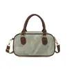 Moda Feminina Outono 2026 Nova Bolsa Simples com Textura Bolsa de Ombro Boston Retro Grande Capacidade Bolsa de Mão Bolsa Transversal