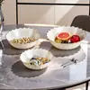 Plato de Frutas Estilo Crema de Lujo Ligero Modelo Nuevo 2026 Celebridad de Internet Plato de Dulces Plato de Bocadillos Hogareño PET Irrompible Plato de Frutas