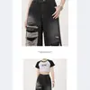 Jeans rotos de diseño retro de alta costura de nicho estilo americano para hombre, pantalones de otoño de cintura alta, holgados, estilo callejero, largos hasta el suelo