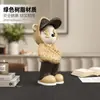 Estatueta de Urso Luxuosa da Moda, Decoração Criativa para Casa para Sala de Estar, Armário de Vinho, Hall de Entrada, Ornamento para Mesa de Escritório