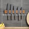 Estante Magnético de Almacenamiento para Cocina Imán Soporte Magnético de Cuchillos de Madera Estante de Almacenamiento Organizador Montado en Pared para Almacenamiento de Cuchillos de Cocina
