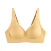 Sujetador sin espalda con copas fijas de escote pronunciado y tirantes finos para mujer, estilo de verano fino, minimiza los bustos grandes, proporciona soporte y previene la flacidez, top tipo camiseta sin costuras