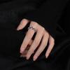 Anillo abierto azul con forma de huevo y fondo de cobre con incrustaciones de circonita cúbica de diamante 5A para mujer, de lujo, estilo europeo y americano.