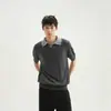 Camisa Polo de alta qualidade com efeito duas peças, manga curta, unissex, malha de verão, patchwork, gola de lapela, estilo universitário, manga curta americana