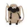 Bolsa de Celular Feminina Fashionable de Lã Feita à Mão, Novo Estilo Coreano Fofo Desenho Animado Cordeiro Versátil Bolsa Transversal Infantil