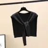 Chal Pequeño Popular de Internet para Mujer Multiusos Color Sólido Moderno Combinable Fino de Punto Protección para el Cuello Habitación con Aire Acondicionado Camisa Hombro Protección Solar