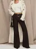 Pantalones de Campana Estilo Americano para Mujer, de Tiro Alto, Adelgazantes, Modernos, Versátiles, Elegantes, con Caída, de Largo hasta el Suelo, Pantalones Casuales para el Trabajo, Estilo Europeo y Americano