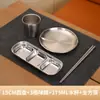 Conjunto de Louças para Restaurante de Churrasco em Aço Inoxidável 304 Estilo Coreano, Tigelas e Pratos Comerciais Dourados, Copos, Pires para Molho, Hashis e Colheres