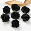 Cabeza de flor de rosa de simulación retro flor de seda flor artificial material para corona DIY hecha a mano decoración de pared de flores para boda hogar