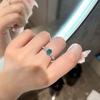 TikTok Novo Anel de Diamante Verde Paraíba Diamante Feminino Luxo e Design de Nicho Requintado com Anel de Diamante All-match