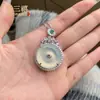 Colgante Hebilla de Seguridad Calcedonia Blanco Hielo Incrustada Plateado Ágata Cara de Huevo Buda Collar de Jade Femenino Transmisión en Vivo