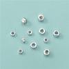 Cuentas cilíndricas de plata de ley S925, cuentas pequeñas de plata, accesorios para collar trenzado hecho a mano, bolsa de material
