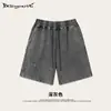 2025 Verano Marca de Moda Americana Camiseta de Manga Corta Lavada Batik Estilo Urbano Moda Pantalones de Media Longitud Traje de Cinta para Hombre
