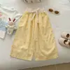 Conjunto de Ropa de Verano para Niñas 2026 Nuevo Estilo Coreano Estampado de Dibujos Animados Camiseta de Manga Corta y Pantalones de Pierna Ancha Conjunto de Dos Piezas Moderno