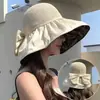 Sombrero para el Sol Verano para Mujer Parasol Resistente a los Rayos UV Parte Superior Vacía Sombrero de Concha de Goma Negra Ala Grande Parasol para la Cara Sombrero para Montar al Aire Libre