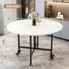 Mesa de Jantar Redonda para Apartamentos Pequenos, Mesa de Jantar Dobrável para Uso Doméstico, Mesa de Jantar Dobrável e Móvel, Mesa de Convidado Dobrável Simples