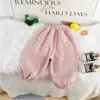 Pantalones Deportivos de Forro Polar para Niños Invierno 2025 Pantalones Jogger de Forro Polar para Niñas con Bolsillo de Oreja de Conejo Pantalones de Exterior Modernos