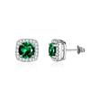Pendientes de botón con forma de bolso cuadrado con forma de corazón y diamantes de cristal de color largo para mujer, joyería con deseos transfronterizos