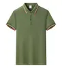 Camisa Polo de Verano de Dos Tonos con Rayas Contrastantes de Manga Corta para Hombres y Mujeres Casual Exquisita Solapa Personalizada Impresión de Camisetas Bordado LOGO
