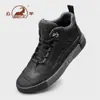 Botas Martin Masculinas de Couro Genuíno com Pele de Ovelha, Sola Macia, Sapatos de Couro Duráveis, Sapatos Casuais Masculinos de Cano Alto, Tênis Masculinos, Customização OEM