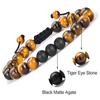 Amazon Explosions 8mm Olho de Tigre Obsidiana Pulseira Trançada Feminina Ajustável Cordão de Cera Joias Feitas à Mão Atacado