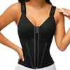 Peça Moldadora Cruzada de Tecido de Malha com Controle de Barriga e Modelagem da Cintura com Fecho de Colchete de Três Fileiras, Colete Modelador com Sutiã e Cinta Modeladora para Modelagem Médica
