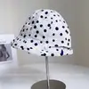 Chapéu de Pescador Elegante com Bolinhas e Aba Enrolada para Outono Início Estiloso Versátil para Mulheres Proteção Solar ao Ar Livre Tecido de Sombreamento Chapéu Moderno