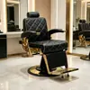 Silla de Peluquería de Lujo Ligero Transfronteriza, Silla Vintage para Peinado con Aceite, Silla Reclinable Ajustable para Salón de Peluquería, Silla Vintage para Peinado con Aceite