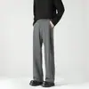 Calças Casuais de Verão de Alta Qualidade para Homens, Calças Retas Soltas, Novas Calças de Perna Larga, Calças Casuais de Três Costuras