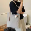 Bolsa Tote de Gran Capacidad Transfronteriza, Bolso de Hombro Versátil de Lona, Bolsa Tote Portátil de Color Sólido, Bolso de Viaje Estilo Minimalista
