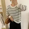 Suéter fino a rayas de otoño para mujer, nuevo diseño de primavera y otoño de 2024, top básico de alta gama con sentido de nicho.