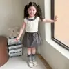 Conjunto de Verano para Niñas 2026 Nuevo Estilo Conjunto de Dos Piezas Infantil Chaleco sin Mangas Estiloso de Verano y Falda Delgada para Bebés