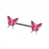 Anillos para Pezón Europeos y Americanos Transfronterizos de Acero Inoxidable 316L con Diseño de Goteo de Aceite, Barras Rectas con Forma de Corazón y Mariposa para Piercing Corporal