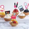 Nuevo Kit de Decoración para Fiesta de Cumpleaños Cosméticos Bandera Pastel Tarjeta Pequeña de Inserto Tema Maquillaje Decoración para Fiesta de Cumpleaños