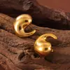Pendientes de Acero Inoxidable con Diseño de Coma Hueca de Nicho de Moda Pendientes Creativos Pendientes de Acero Inoxidable Dorados en Oro de 18K