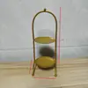 Soporte Metálico para Pasteles Estilo Europeo Mesa de Postres Soporte de Exhibición Multicapa Geométrico Hierro Forjado Placa de Exhibición para Hornear Suministros Adornos