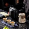 Juego de Té Kung Fu de Viaje Ru Kiln Traje Té al Aire Libre Cerámica Portátil Taza Exprés Una Tetera Tres Tazas Taza Separadora de Té