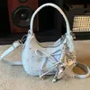 Bolsa Transfronteriza 2026 Nueva Dulce y Linda para Mujer con Lazo, Bolso Cruzado Pequeño, Estilo de Nicho, Bolso Tipo Dumpling de Gama Alta, Bolso de Hombro