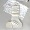 Pedal de pé pilha de meias mola e outono estilo japonês meias de meio dedo estilo miu estilo ballet borda franzida meias de dedo exposto para panturrilha de meninas