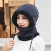 Gorro de invierno para hombre y mujer, con protección auditiva contra el frío, tejido combinado, para exteriores, cálido, con forro polar, de lana para nieve, de material chenilla.
