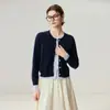 Cardigan de Caxemira Falso Duas Peças Luxo Leve Feminino Outono/Inverno Novo Estilo 2026 Jaqueta de Tricô Suéter Emagrecedor Top Casual