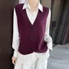 Chaleco cárdigan tejido 100% lana pura para mujer, nuevo estilo otoño e invierno 2026, capa exterior para superponer, chaleco suéter de cuello V