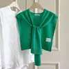 Xale de Lã Misturada Outono Verão Peça Exterior Fina Cardigan Pequeno Toque de Luxo Leve High-End Cobertura de Ombro para Ar Condicionado Cardigan de Tricô Feminino