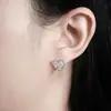 Pendientes Transfronterizos de Plata de Ley S925 para Mujer, Diseño Incrustado de Circonita en Forma de Corazón, Lujo Accesible, Pendientes Personalizados y Exquisitos en Forma de Corazón para Mujer, Pendientes