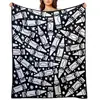 Coloração preto e branco, manta casual para casa, manta multiuso DIY, manta para rabiscar, manta para cochilo, atacado, arte linear pintada à mão, design criativo
