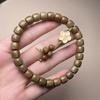 Pulseira de contas de balde de corte reto de sândalo verde argentino Pingente de acessórios de lótus Estilo étnico Joias para homens e mulheres Pulseira de contas de Buda Wenwan