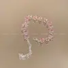 Pulseira Retangular de Zircônia Cor Dopamina, Luxo Leve, Sensação de Alto Padrão, Pulseira Versátil, Joia com Design de Nicho da Moda